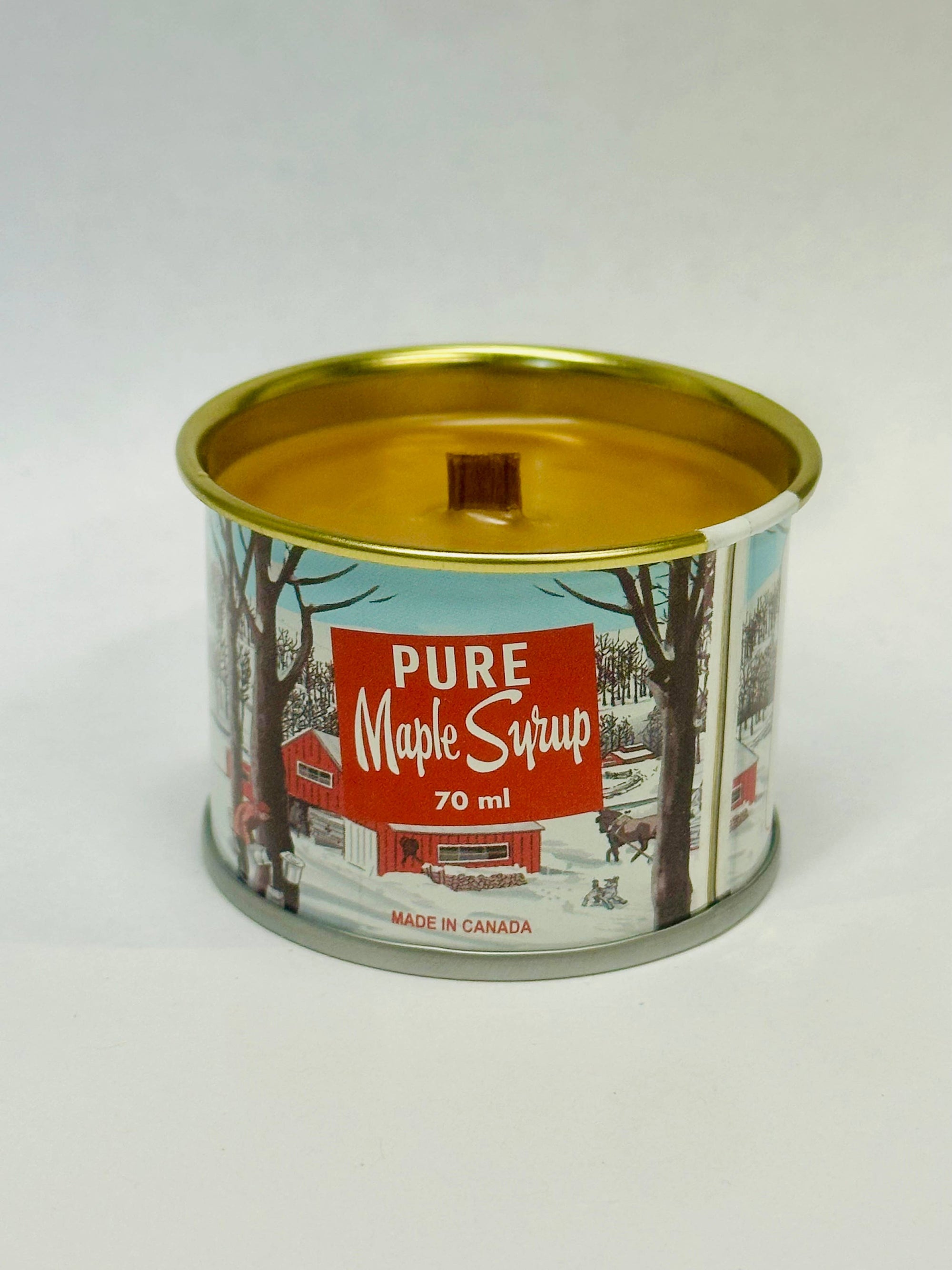Mini Maple Syrup Candle – 70 ml Iconic Tin Can (Wood wick)