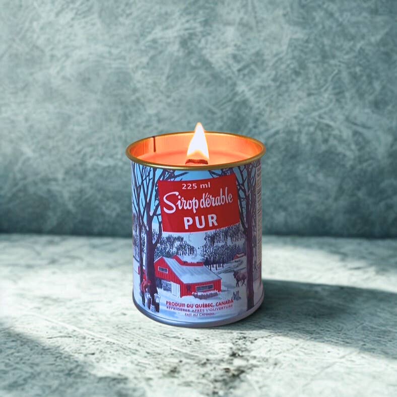 Maple Syrup Candle – 225 ml Iconic Tin Can (Wood wick)